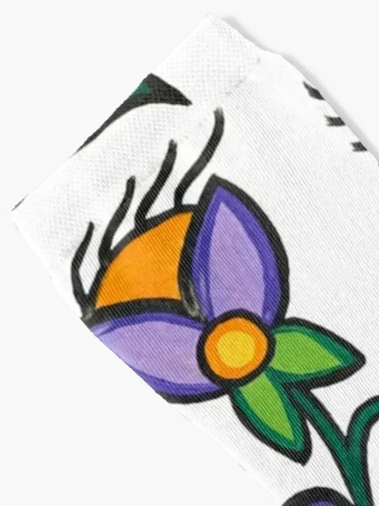 Strawberry Bloom on yellow Socks Men's retro Novelties Lots Socks For Girls Men's