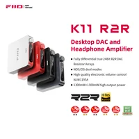 FiiO K11 R2R DAC y amplificador de auriculares para audio doméstico o PC, 6,35 mm y 4,4 mm equilibrado, RCA, coaxial, óptico, 384 kHz/24 bits