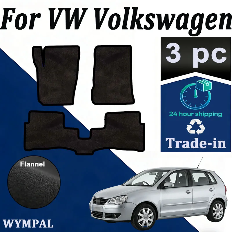 

ECOAUTO Velour rugs set For VW Volkswagen Polo Vivo Mk4 9N 6Q 9N3 2002~2009 Car Floor Mats Rugs Panel Footpads Carpets Cape