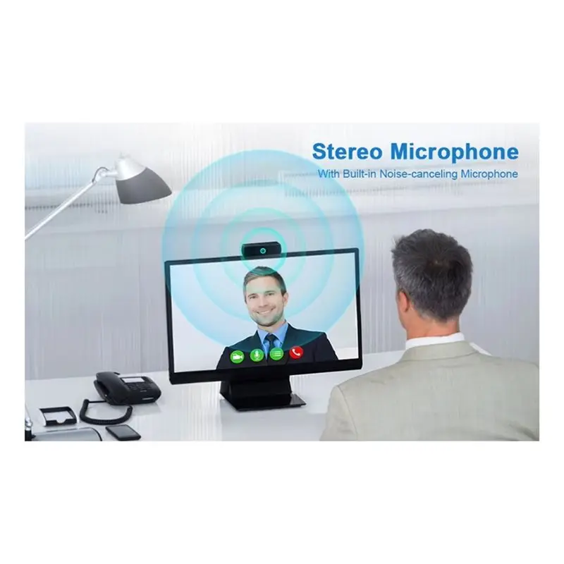 Video Calling Enabled 1080P HD USB Web Camera With Integrated Microphone Autofocus For PC/Laptop Computer