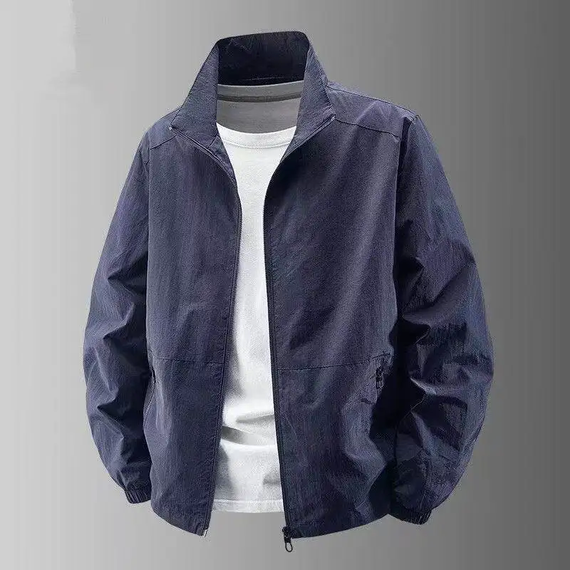 

Men's Quick Dry Outdoor UV Protection Clothing Zipper Long Sleeve Stand Collar Lightweight Outerwear Skin Friendly Fashionable
