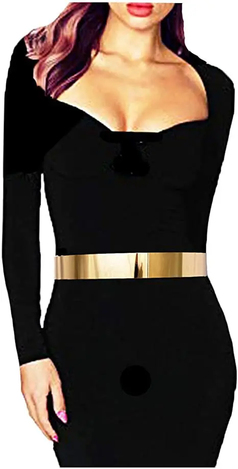 Trendige Spiegel-Metallplatte, Taillengürtel, Korsett-Kette für Damen, europäisch-amerikanischer Stil, Kleider, dekoratives Accessoire, 2 cm, 3 5 cm Breite – Detail 7