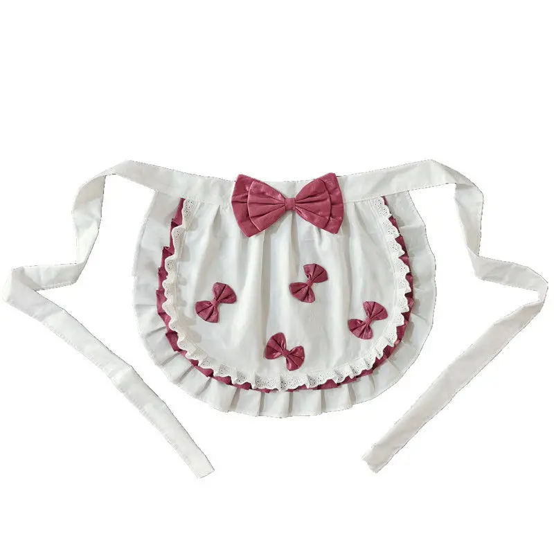 Small White Half Waist Lace Ruffle Apron Women Avental de Cozinha Cosplay Decorative Apron for Lolita Dress