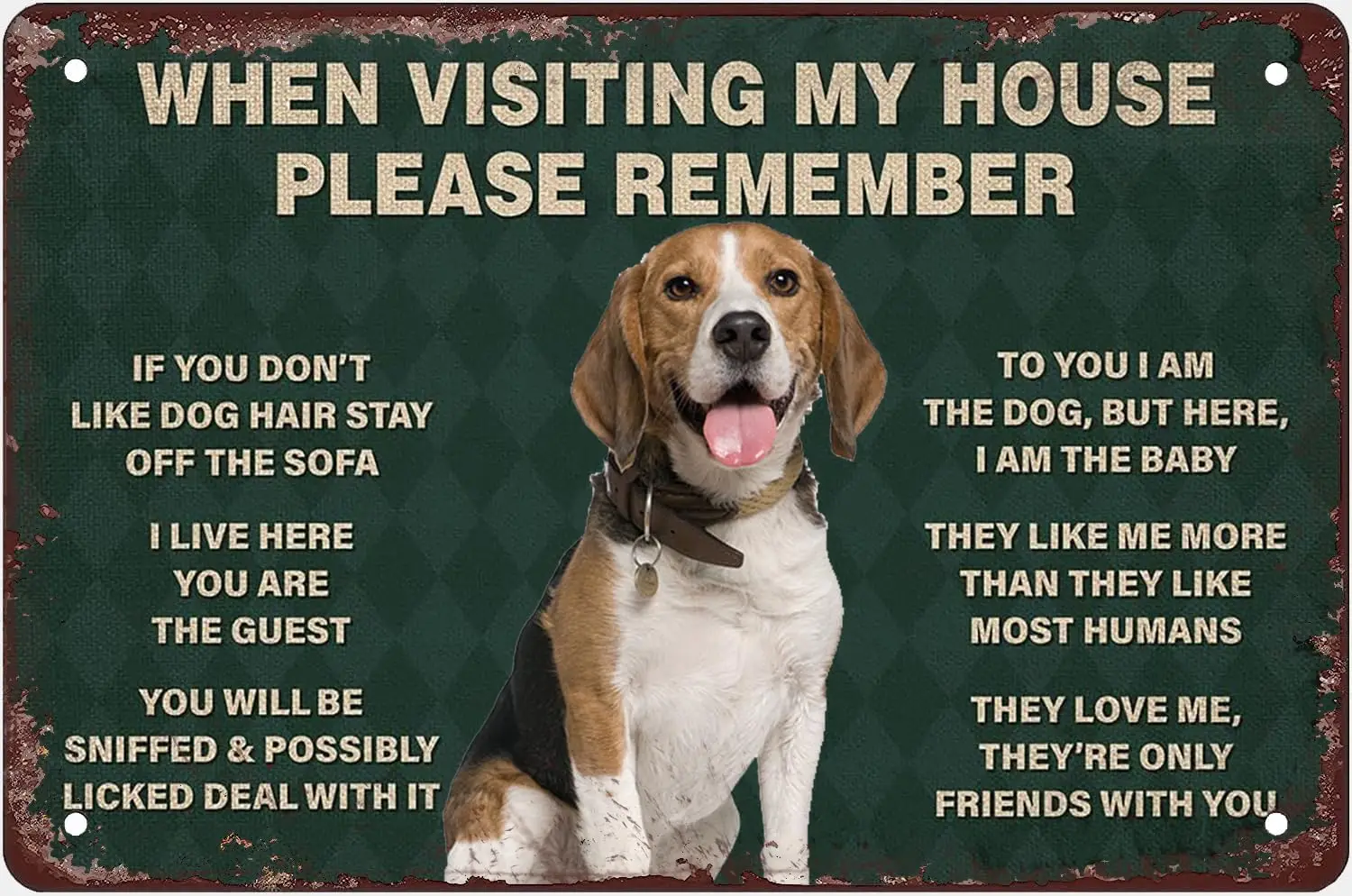 Dog When Visiting My House Please Remember Vintage Metal Tin Sign Farmhouse Sign Funny Wall Signs Coop Decor For Home Farm Ki