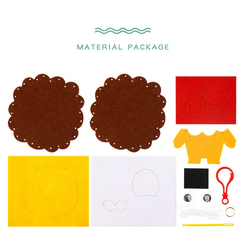 Kit llavero tela Montessori, manualidad cosida para niños - imagen 3