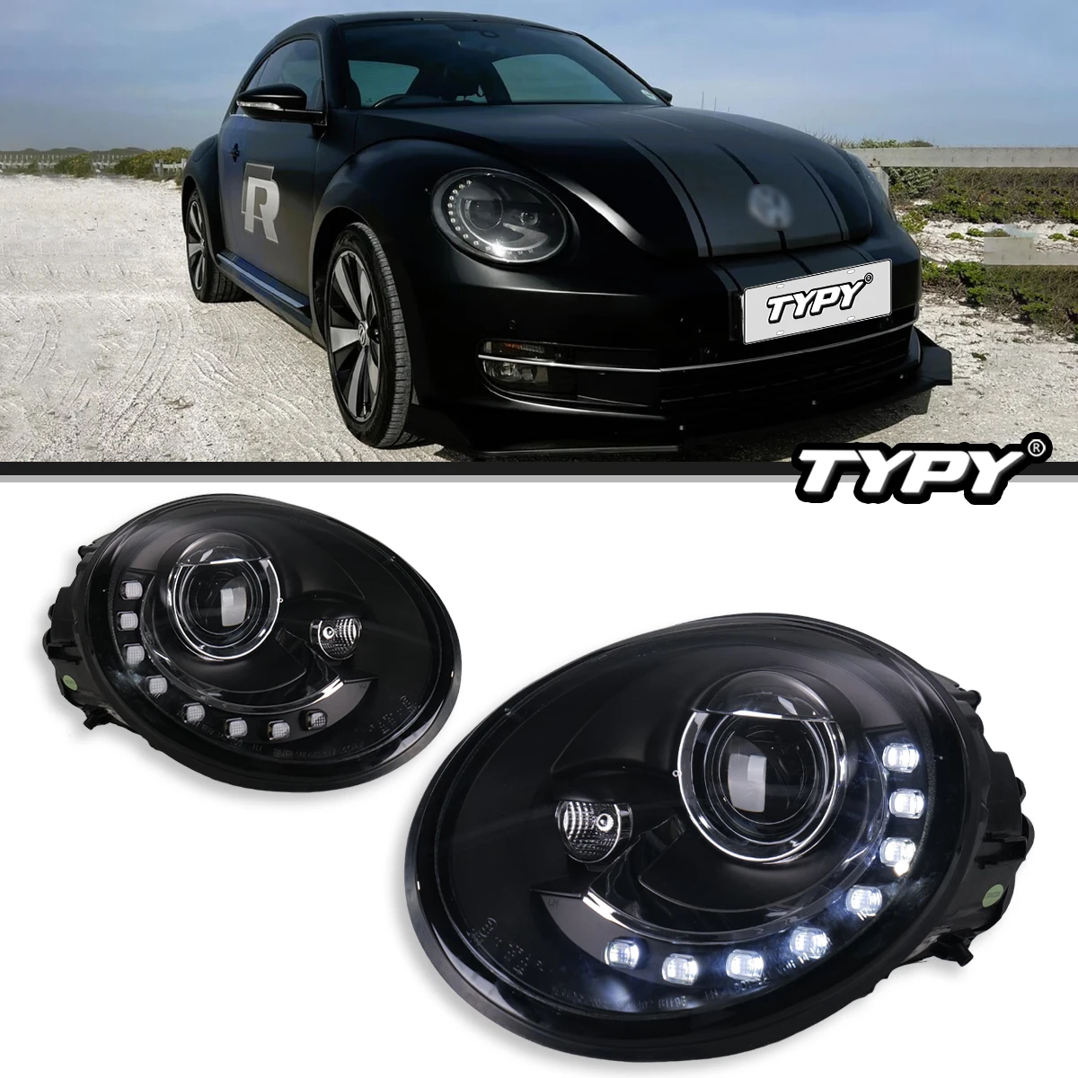 

TYPY Car Lights For VW Beetle 1998-2012 Headlight LED Projetor head Lamp Daytime Running Light Automotive Accessories