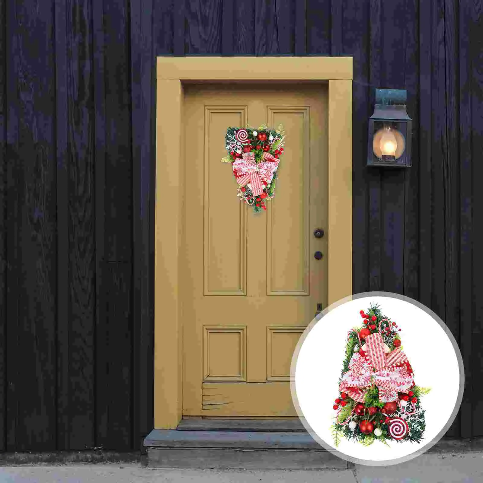 

Christmas Door Hanging Pendant Decoration Upside Down Trim Lifelike Ornament Green Decorations Cloth Decorative