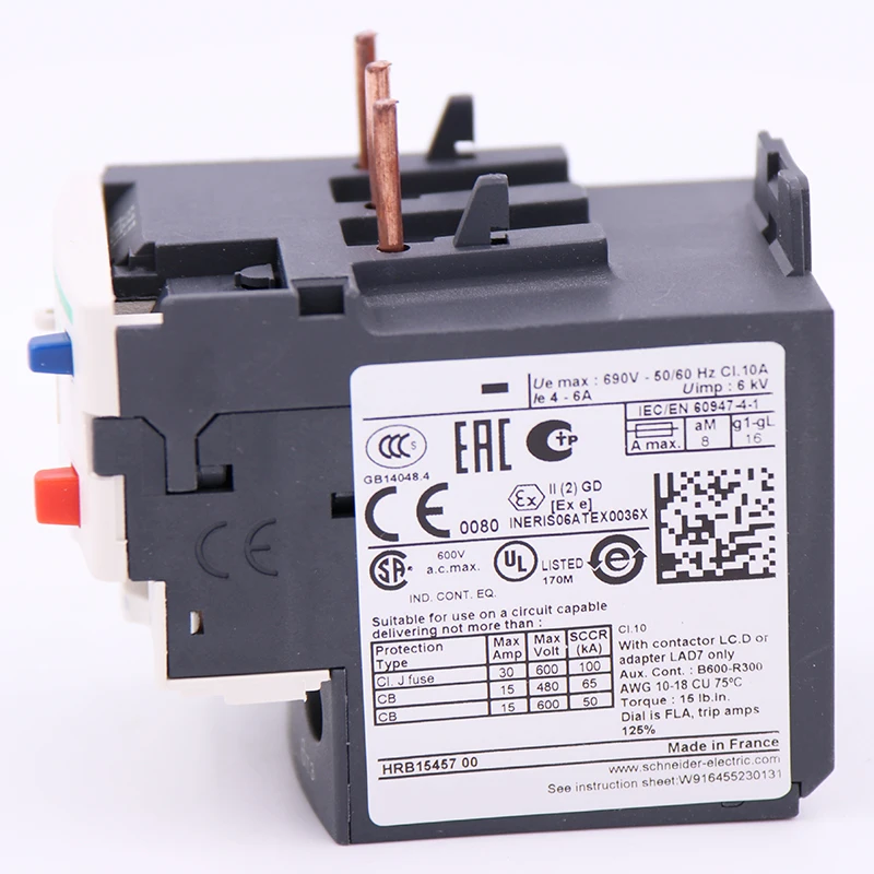 مرحل الحمل الزائد الحراري التفاضلي ، مشبك لولبي ، LRD10 4-6a ، 1NO + 1NC ، #2