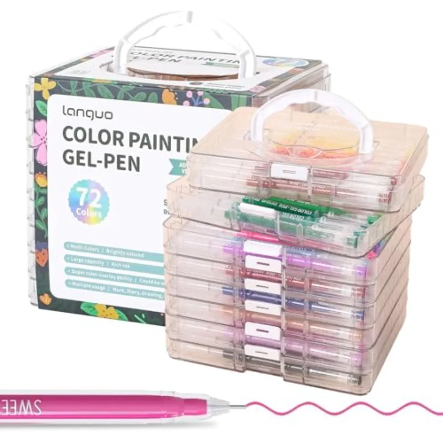 

0.6mm Needle Tip Gel Pens with storage box Gel Pens Set for Adult ing Books Gel Marker for Making Cards Adult Journaling Doodli