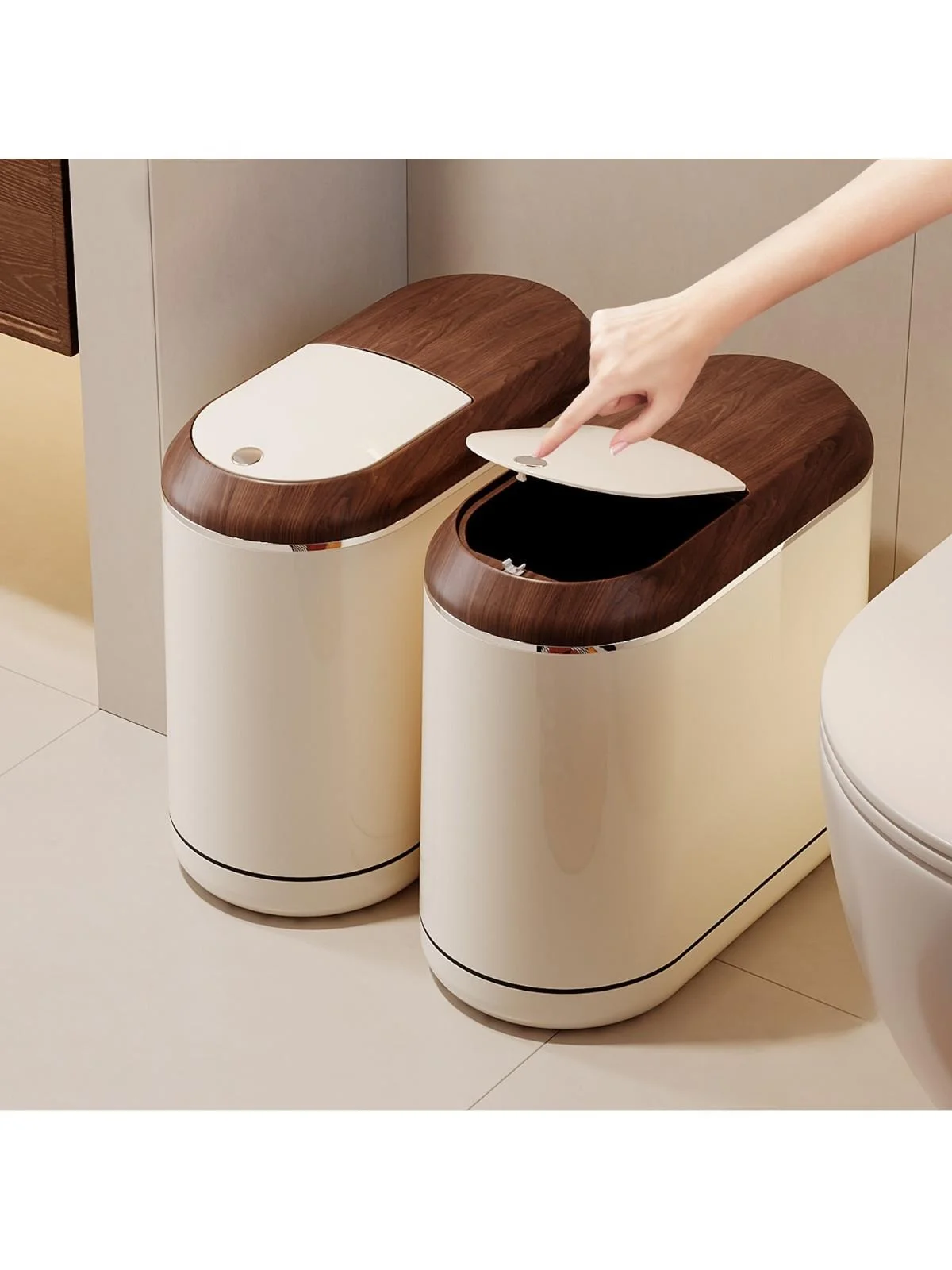 

Мусорное ведро большой вместимости для ванной и гостиной с крышкой и колесами, в античном стиле, для домашнего использования, узкое.