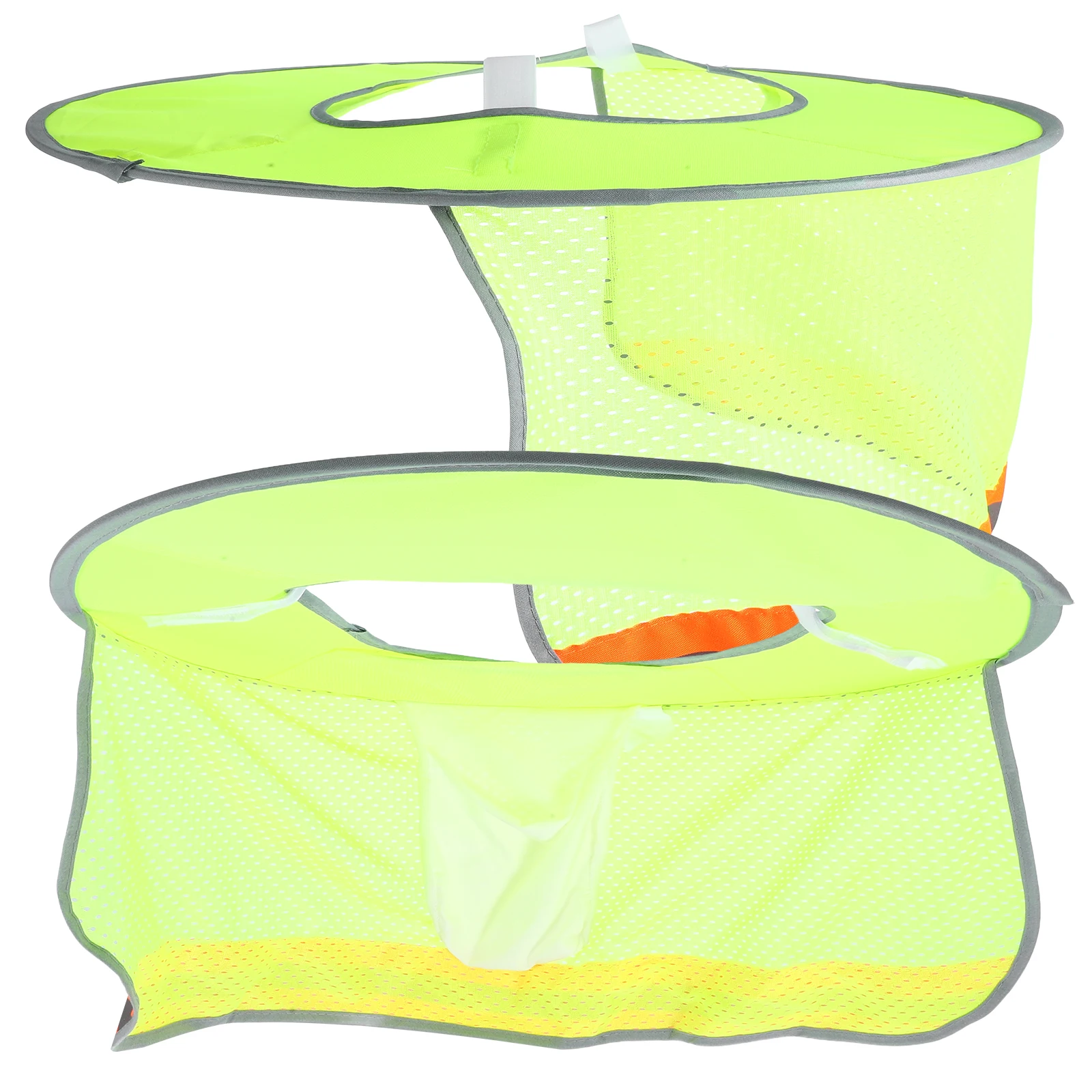 

2pcs Reflective Full Brim Sunshade Shield High Visibility Mesh Neck Protector For Safety Hard Hats Yellow Random Rope