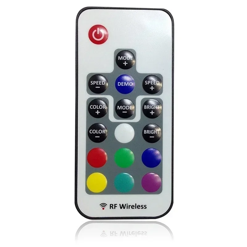 Controlador sem fio rf para 5050 12a rgb led strip tape iluminação dc5 - 24v 17key mini led rgb controle remoto
