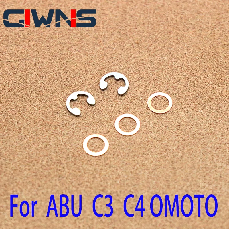 Cierre de Circlip en forma de E, junta, carrete de Baitcasting, rueda de pesca, instalar accesorios de reparación de reacondicionamiento, C4 para ABU OMOTO C3, acero inoxidable