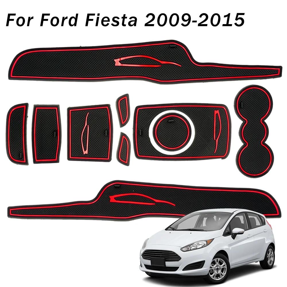 

Коврики для дверей автомобиля для Ford Fiesta 2009-2011 2012 2013 2014 2015, автомобильный подстаканник, подушка, подставки для автоматических ворот, пылезащитная накладка