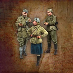 1/35 Resin Model Figure Kits GK , Three People,Military Theme,Unassembled And Unpainted,105REC