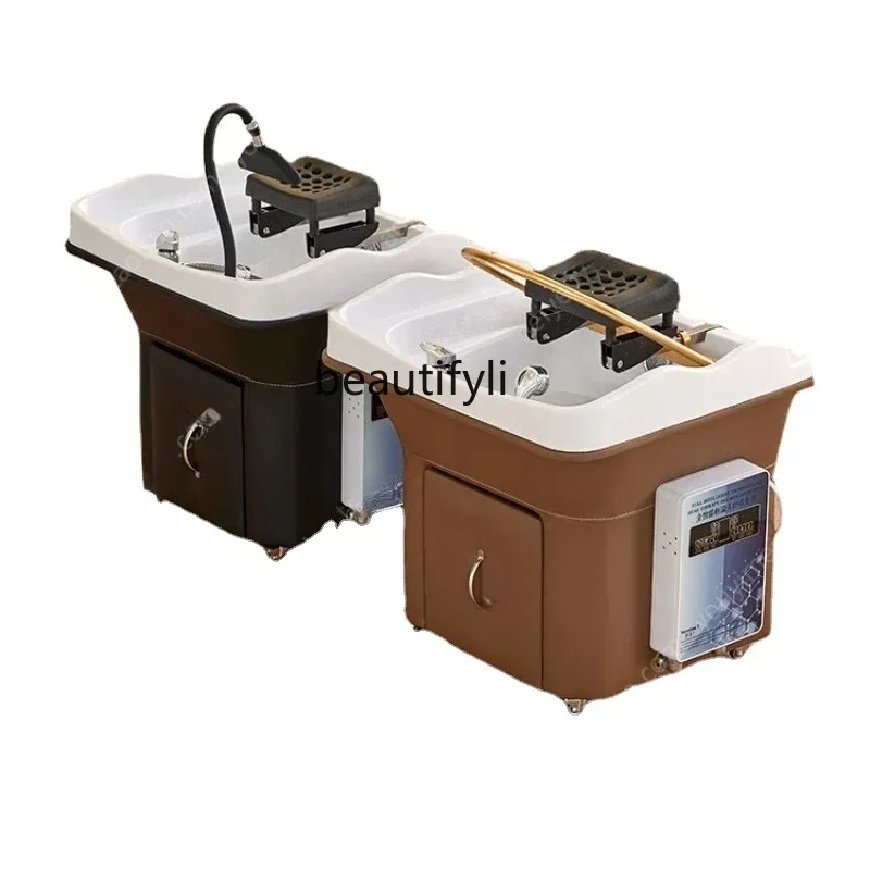 Movable Water Circulation Shampoo Basin Splicing Beauty Salon Hair Care Grafting Head Treatment Belt Fumigation Spa Machine