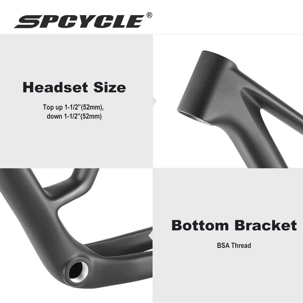 Spcycle M08 T1000 الكربون MTB الإطار 29er السفر 110 مللي متر BSA 73 مللي متر أنبوبة رأسية زاوية 67 °   إطار كربون للدراجة الجبلية بتصميم هندسي حديث 29