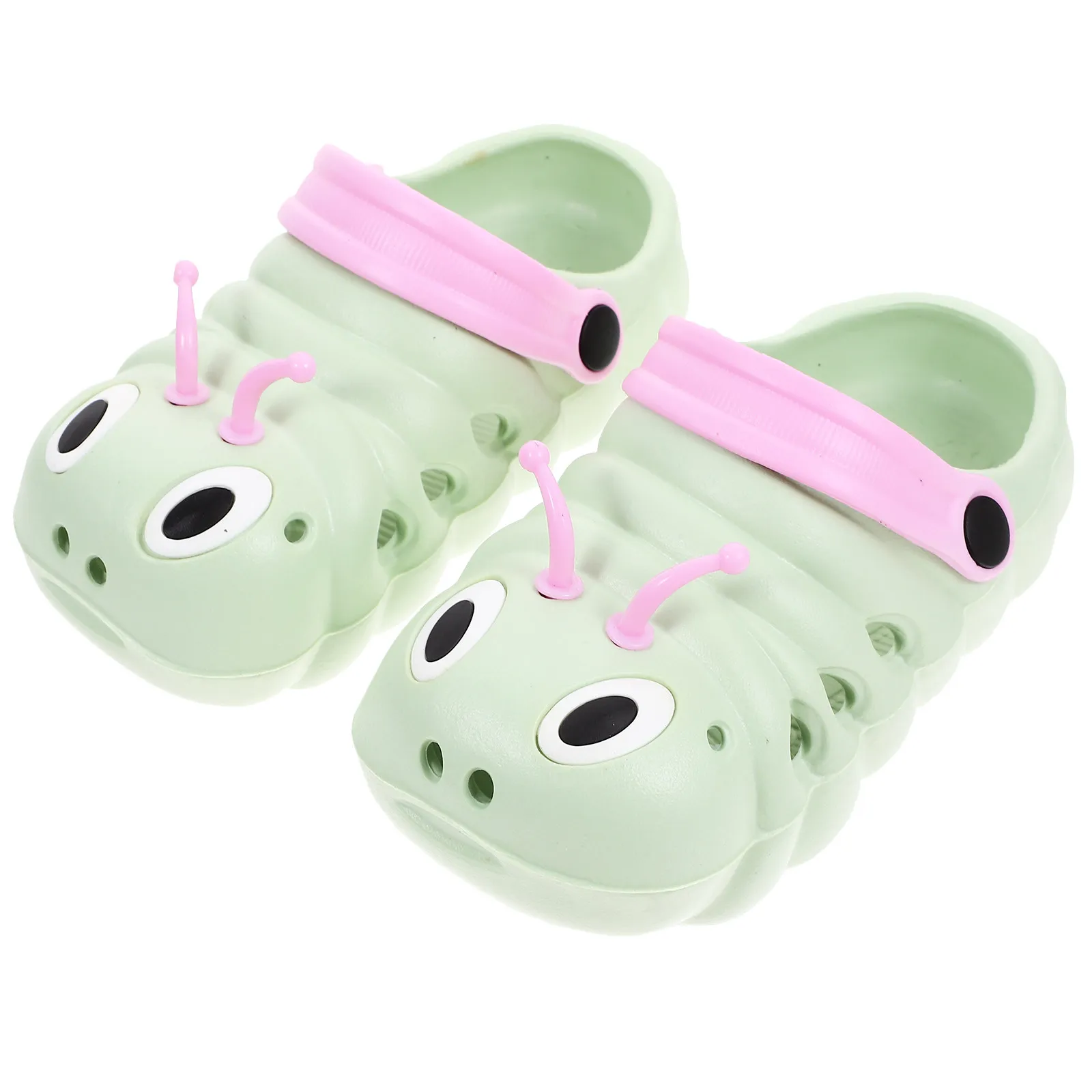 1Pair Boys Girls Sandals Beach Non-Slip Summer Cartoon Caterpillar Sandals for Child Green Size 26 Length 15.5cm Comfy