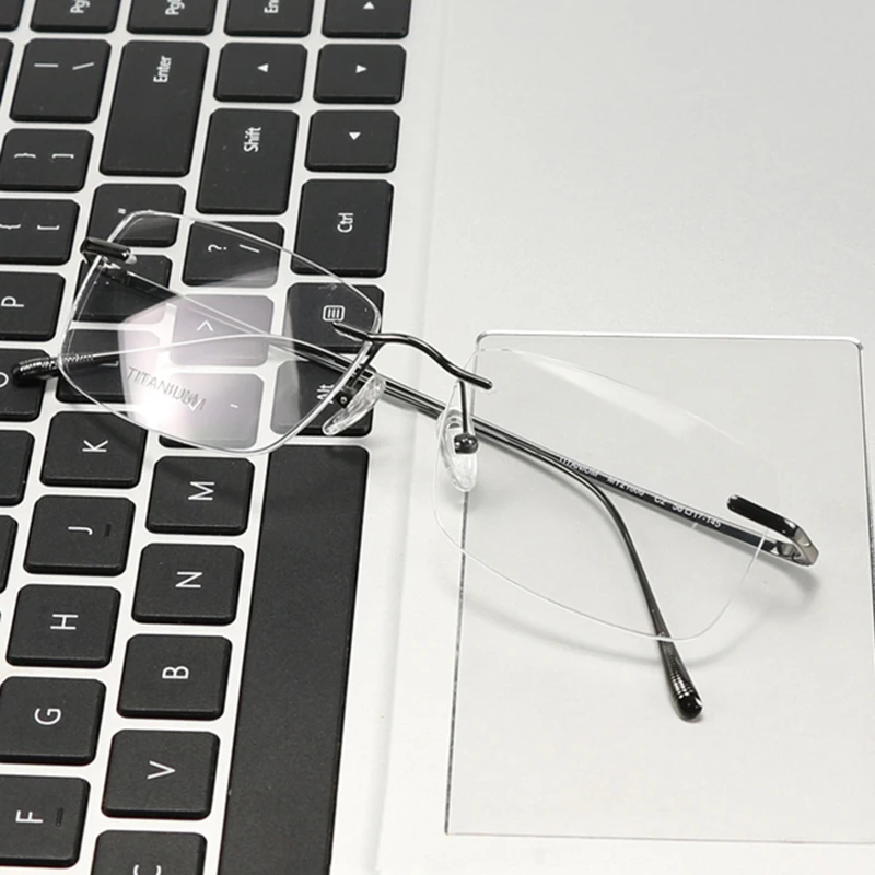 

Fashion Men Women Glasses Frame Prescription Women Ultralight Titanium Frameless Optical Myopia Eyeglasses Rimless Eyewear