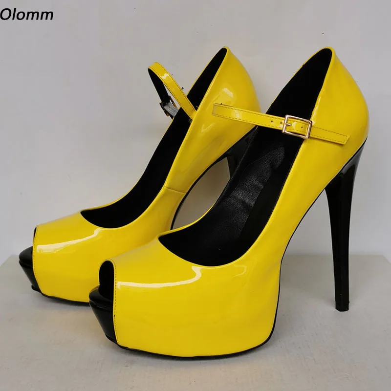 

Женские блестящие туфли-лодочки Olomm в форме сердца, на очень высоком каблуке, с открытым носком, яркие синие туфли для ночного клуба, американские размеры 5-20