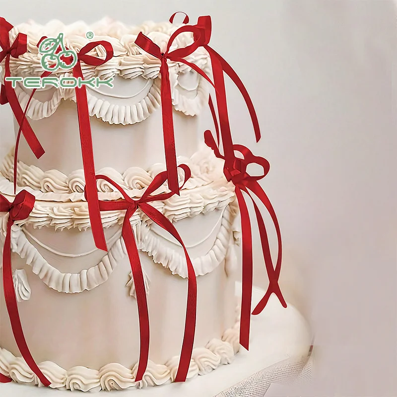 10Pcs Bow Ribbon Cake Decoration Desserts Home Decor Birthday Party Decor Kids Valentine's Day Evening Events Cake DIY Decor
