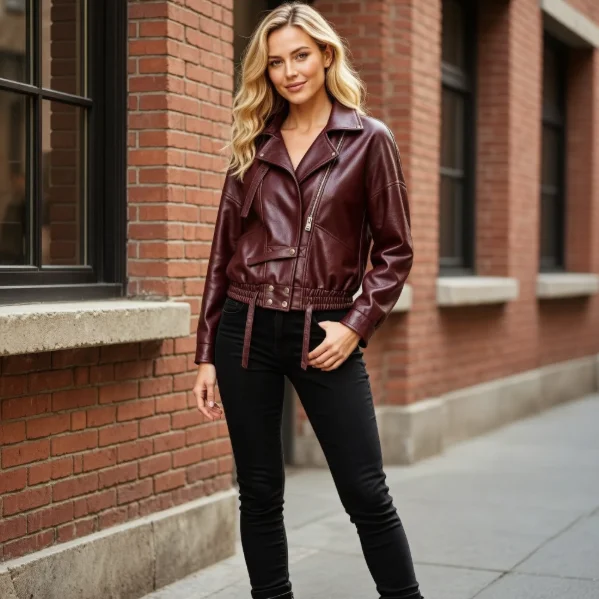 Women's Jacket 2026 Summer New Fashion Long Sleeve Stand Collar Multifunctional Polyester Regular Fit Cropped Coat