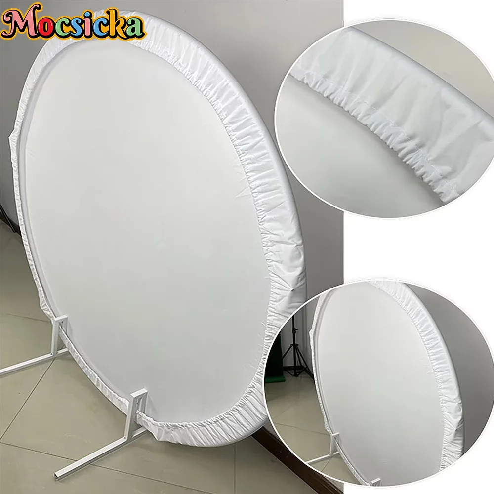 Mocsicka Round Circle Cover Your Name Custom Decoration Backdrop Bridal Shower Cake Smash Newborn 1st Birthday Party Photoshoot