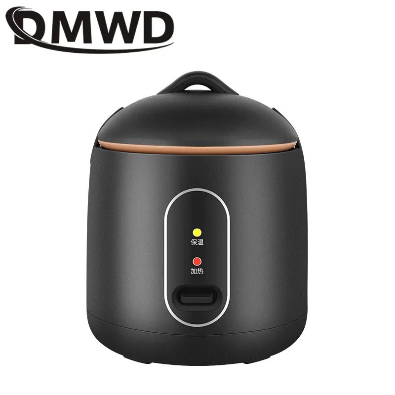 DMWD 1.2L Mini Electric Rice Cooker Multi-function 1-2 People Porridge Soup Small Cooking Machine Non-Stick Food Steamer