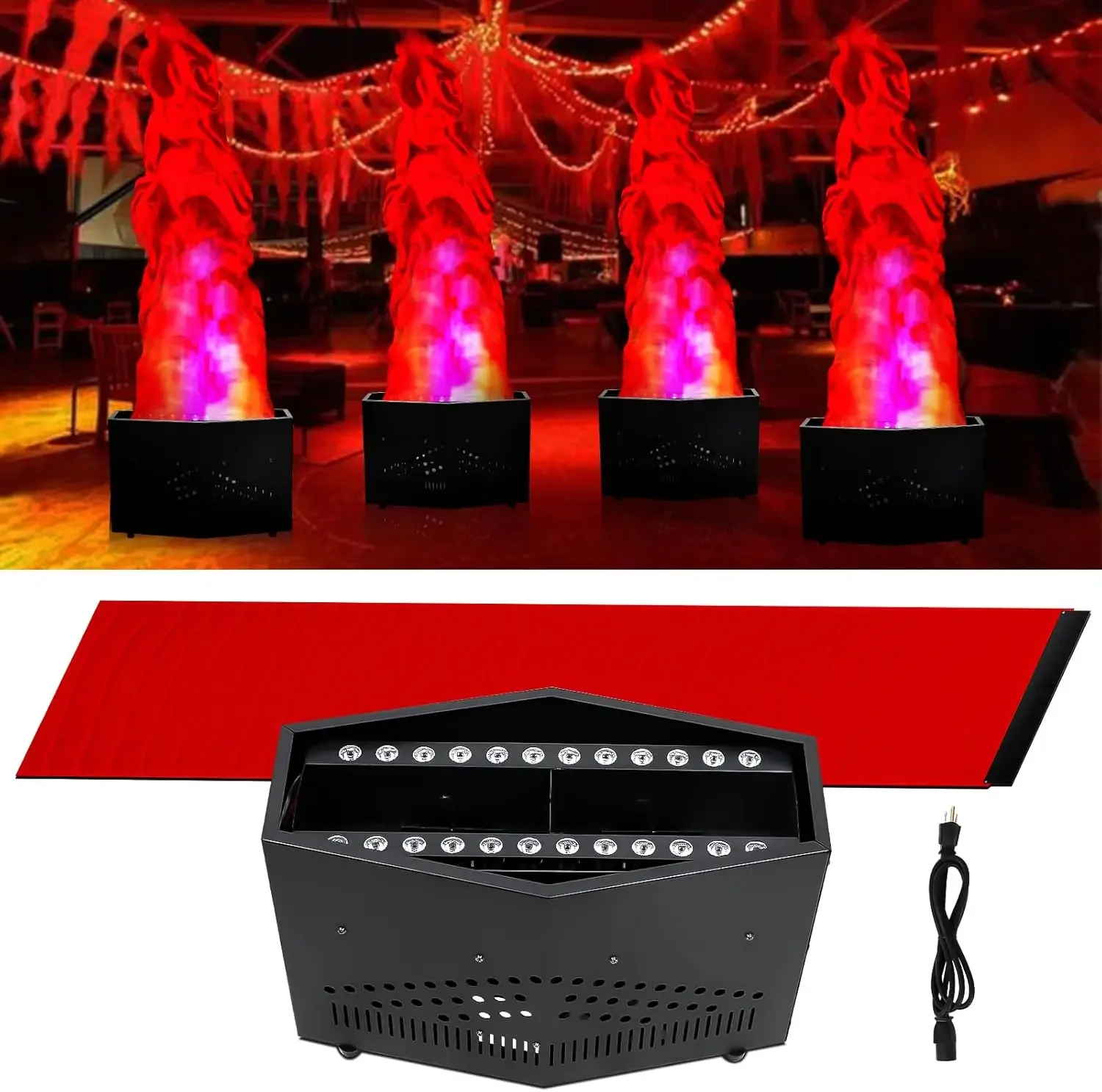 Topflashstar Fire Flame Light With 36 LED Light Flame Fire Light Machine Create Stage Atmosphere For Nightclub Dj