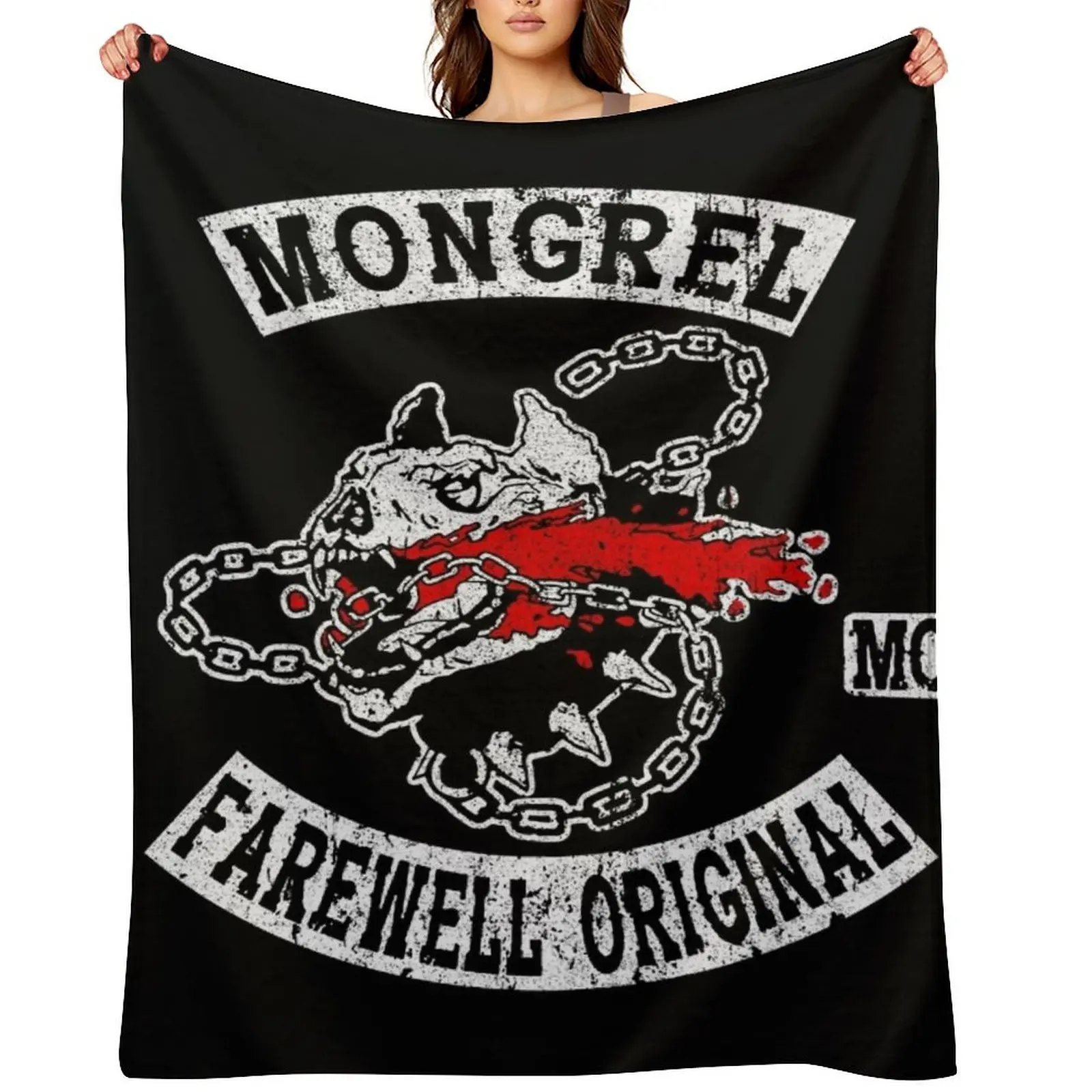 

Mongrel Motorcycle Club Throw Blanket Beautifuls Luxury Flannel Fabric Cute Blankets