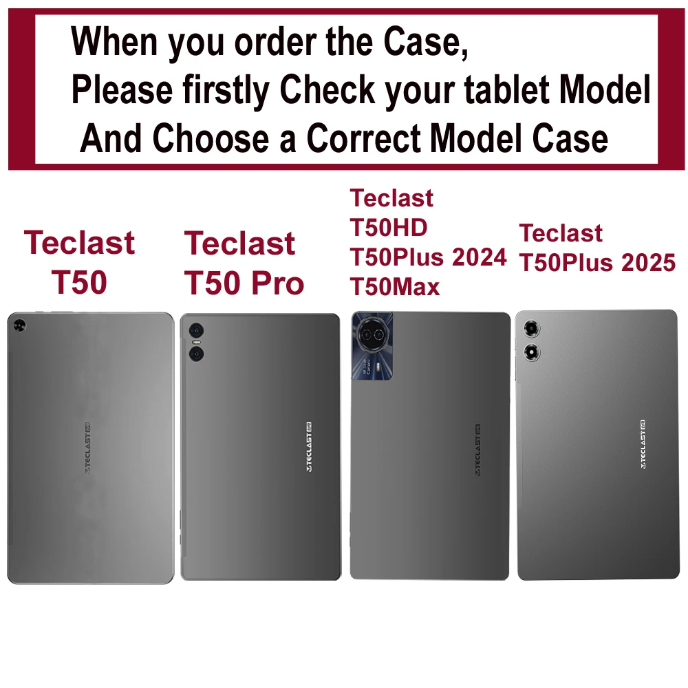 Slim Smart Case for Teclast T50/T50Pro/T50Max/T50HD/T50Plus 2024 Tablet Protective Cover with Stand