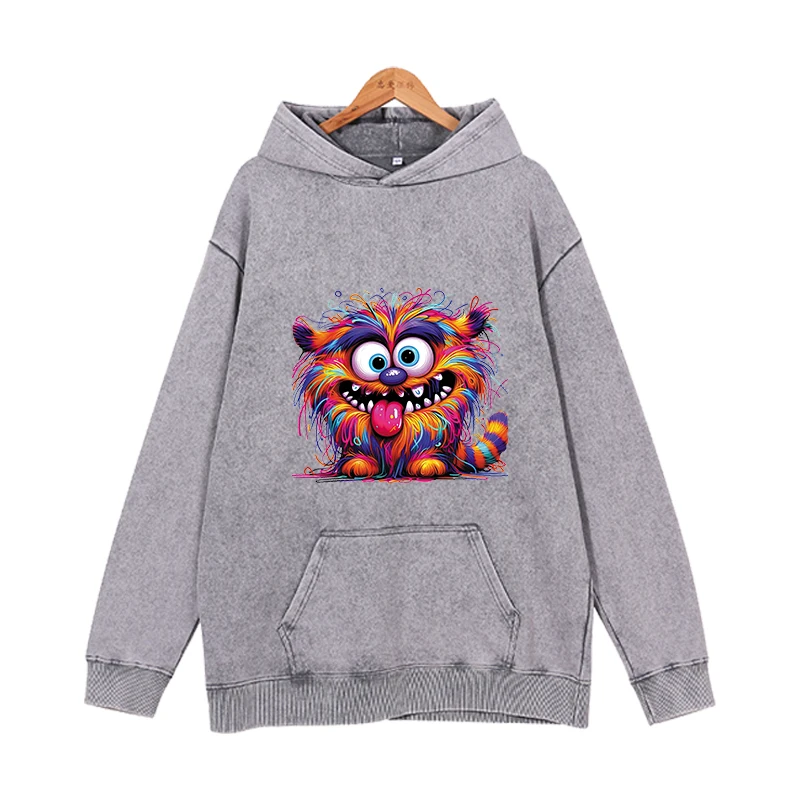 

Graffiti trendy print design women's hooded sweatshirt cotton heavyweight loose fitting men's and women's hooded sweatshirt