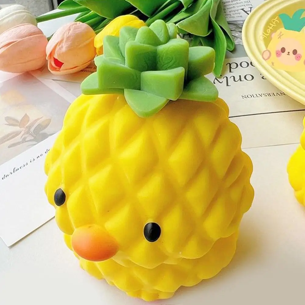 Duck Pineapple Stress Relief Toy Animal Duck Stress Ball Fruit Squeeze Relieve Toys Fidget Chicken Sensory W5F2