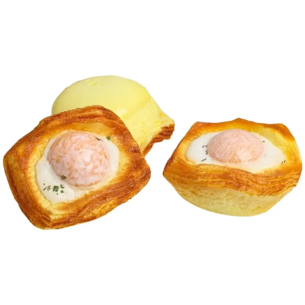 Kawaii Slow Rebound Egg Bread Squeeze Toy Cartoon Soft Mochi Squish Foam Toy Anti-stress Fidget Squeeze Toy Stress Relief