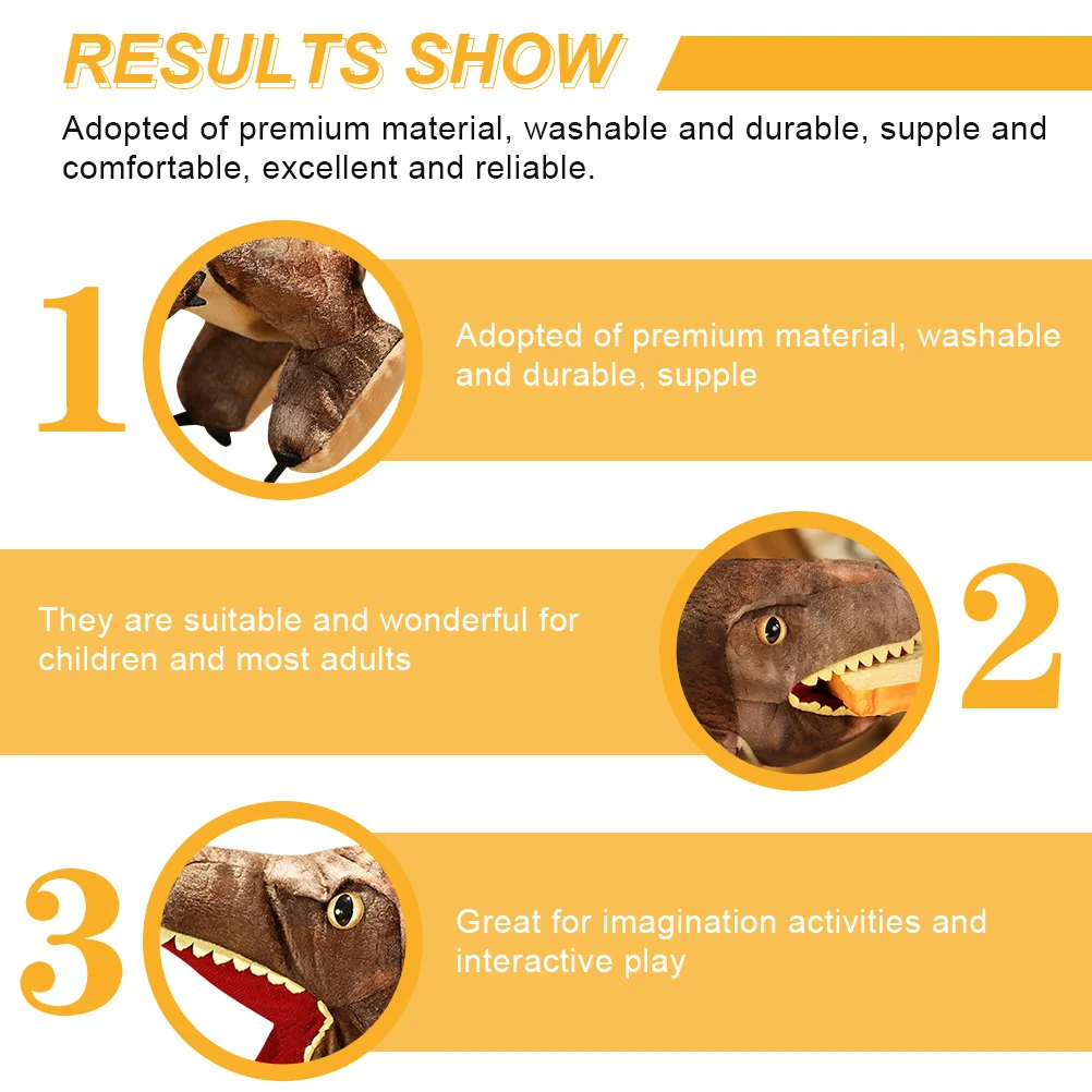 Marioneta de mano de dinosaurio adoptada de material de alta calidad, adecuada para niños, tiempo de juego interactivo, mejora las habilidades de relación