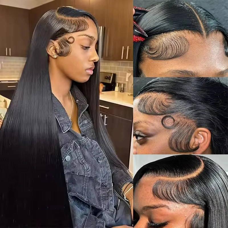 

Парик из натуральных волос Bone Straight с плотностью 180% 200%, 13x4, 40-42 дюйма, с прозрачным HD кружевом 13x6, для чернокожих женщин, предварительно выщипанный
