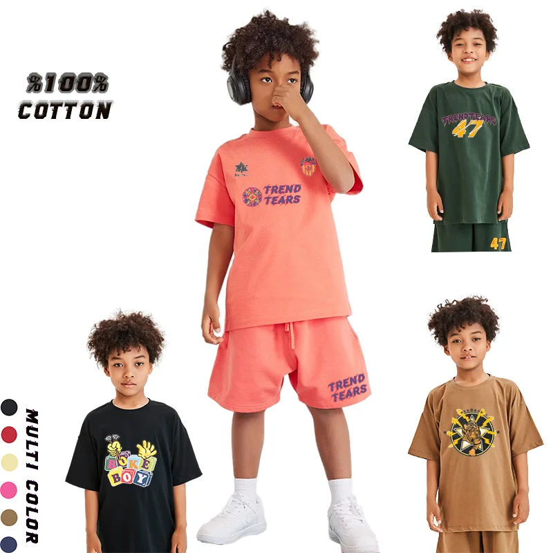 

Designer Boys Summer Clothes Sets Kids T-shirt Fashion Letter Print Short sleeve shorts 2Pcs Children Sportswear Festival Gifts