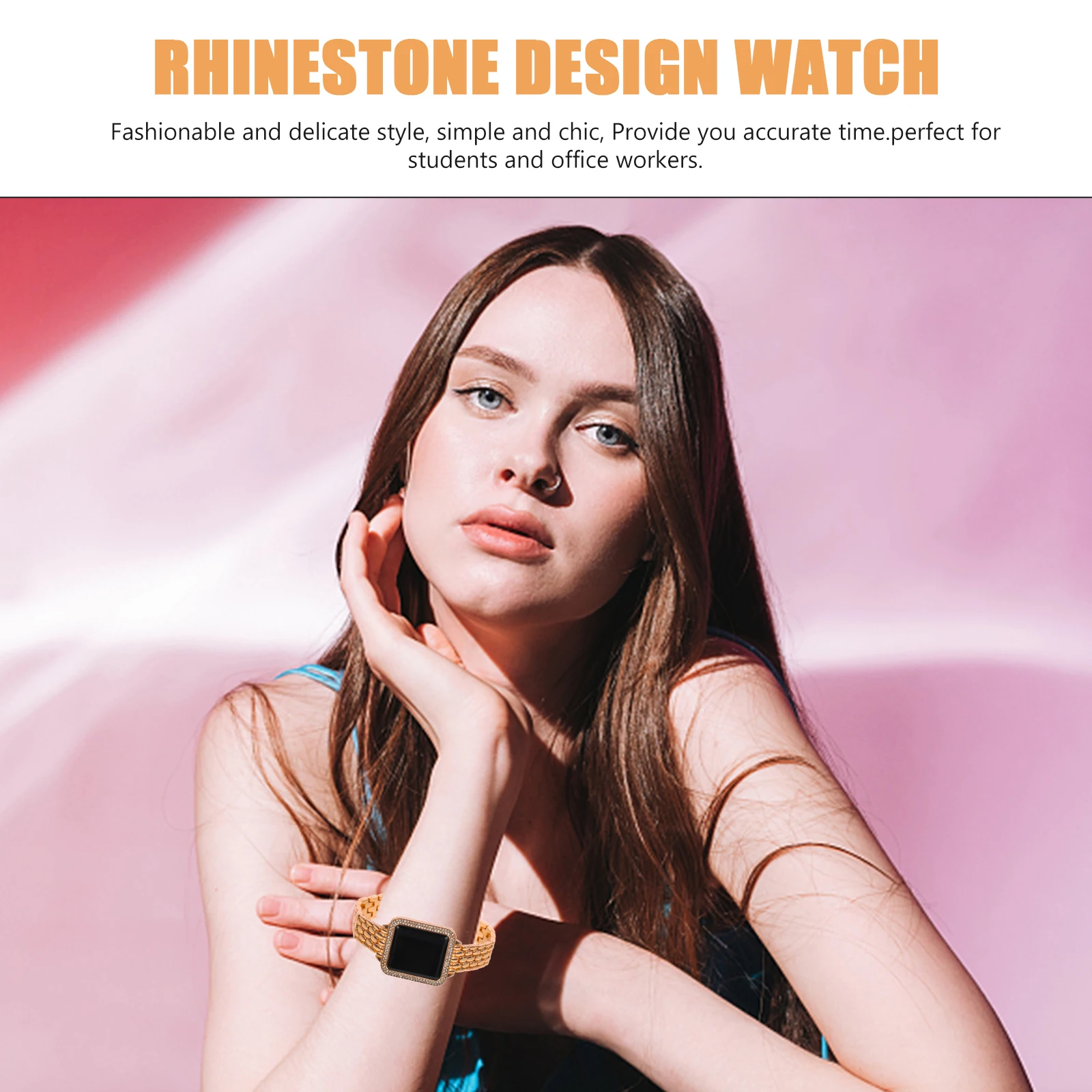 

Lady Rhinestone Watch Stylish Led Watches Wrist for Women Jewelry Elegant Girls with