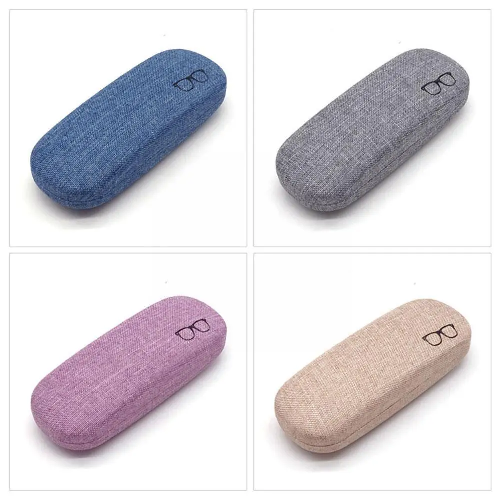 Glasses Case Classic Fashion Tin Box Unisex Retro Linen Box Design Eye Box Mirror Simple Linen