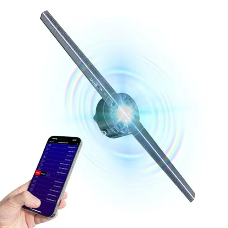 

3D-голографический вентилятор 12.5 дюймов с усовершенствованным 3D-видеопроектором, HD-разрешением 1024x256 пикселей, беспроводным Wi-Fi и управлением через приложение для iOS