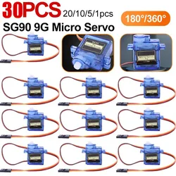 1-30pcs SG90 9G Micro Servo Motor for RC Planes Robot Arm 180°/360° Fixed-Wing Servo Motor Control for FPV Airplane Helicopter