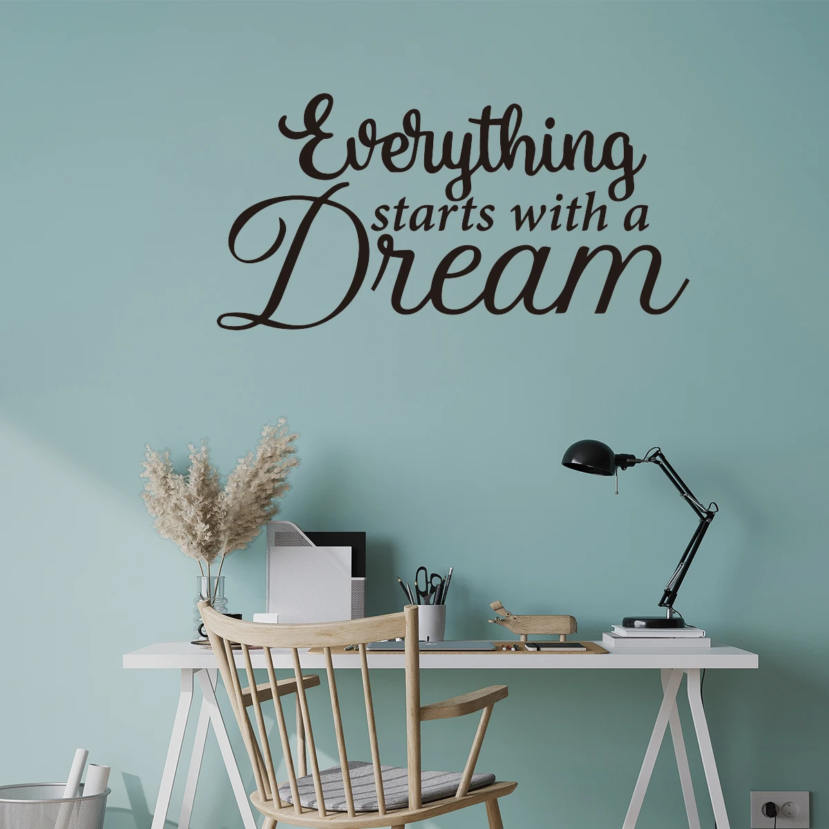 1pc Inspirational Quote Wall Sticker Diy Wallpaper Waterproof Wall Art Decal Removable Wall Stickers Home Decor Wall Stickers