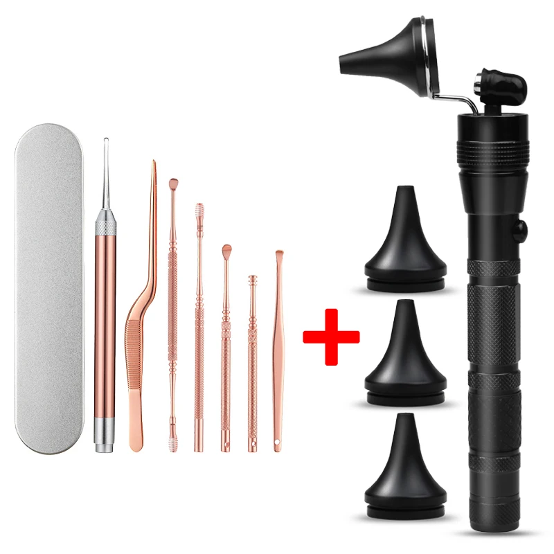 

Свет для удаления ушной серы, светодиодный портативный фонарик, сборщик для удаления ушей, пинцет для носа, щипцы, ложка, инструмент для чистки воска B2