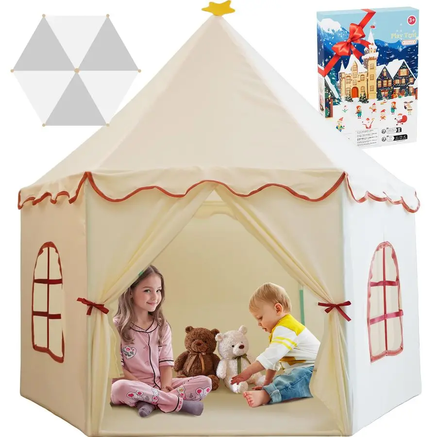 

Игровая палатка для девочек, принцесса, замок для мальчиков, детский игровой домик для малышей в помещении и на открытом воздухе, дизайн в американском стиле, 38 лет, детальный инструктор