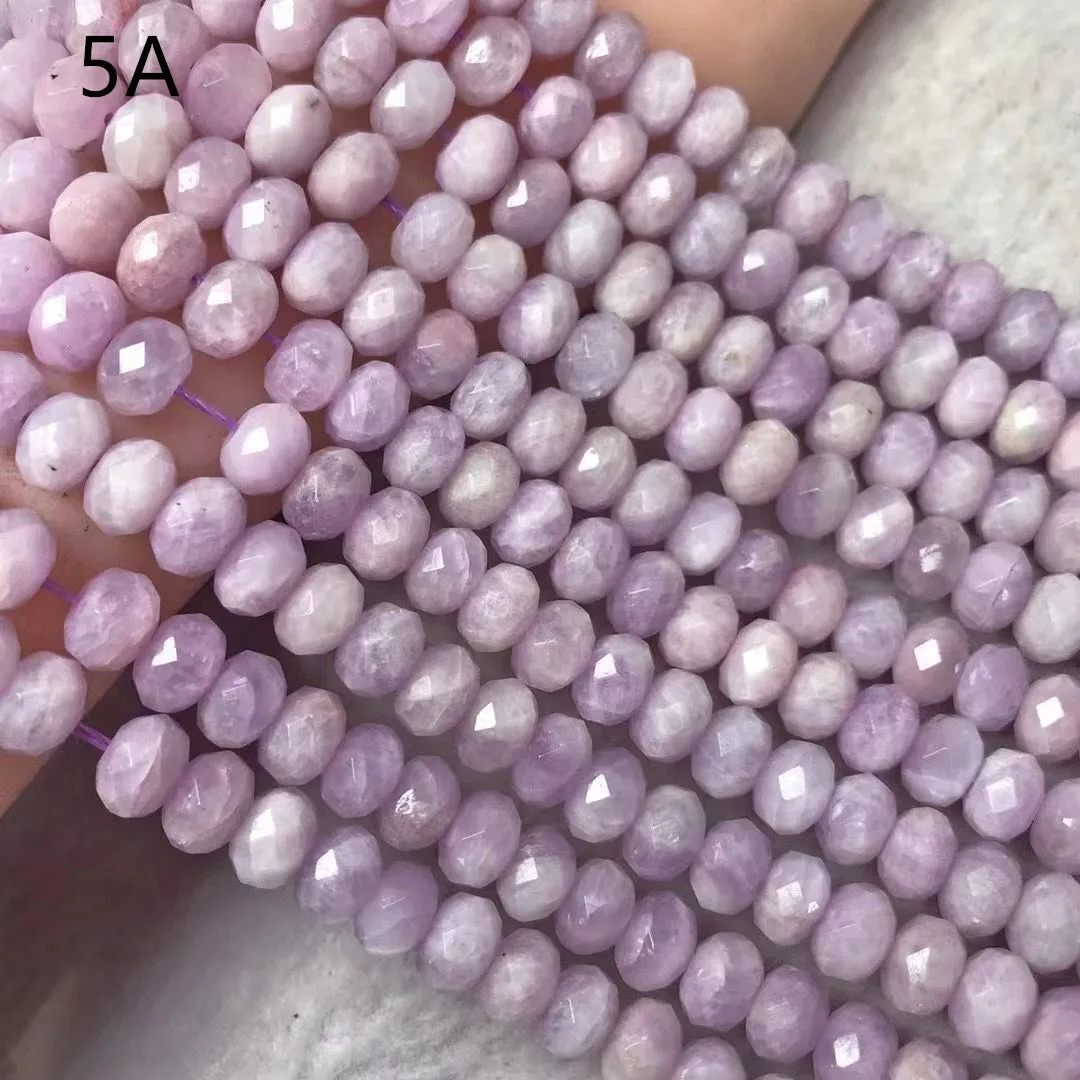 

loose beads kunzite purple roundelle faceted 5*8mm for DIY wholesale 38CM FPPJ NATURE