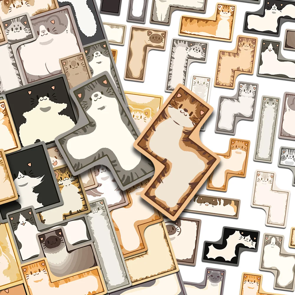 

10/50 шт., квадратная наклейка с изображением кота, украшение, чашка для воды, чехол для телефона, велосипедная рамка для багажа, холодильник, подарки, водонепроницаемая оптовая продажа