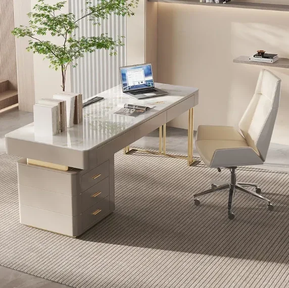 

Living Room Furniture Chinese Luxury Writing Desk Boss White with Drawer Luxury Office Desks