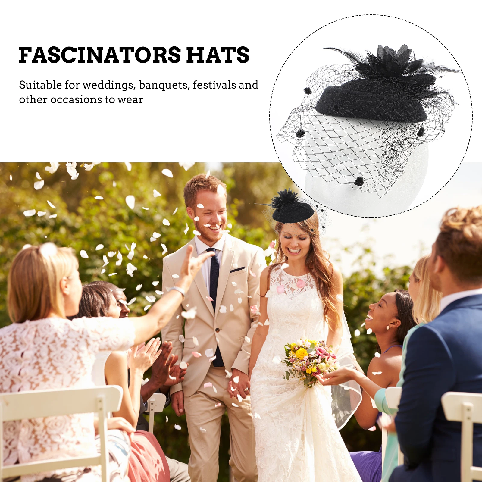 

1 шт., стильная цветочная шляпа-волшебница, винтажная коробка-таблетка с вуалью для женщин, головной убор для свадебной вечеринки, маскарадное событие 50S