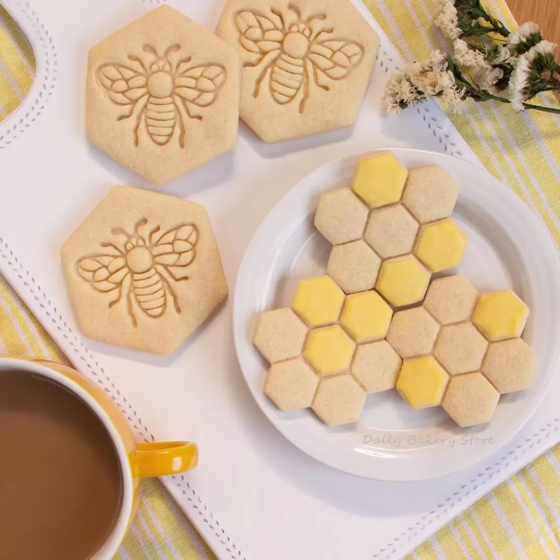Cortador de galletas de panal, insecto, patrón de abeja, molde para estampado de galletas y Fondant, artesanía de pan de jengibre, herramienta de decoración de pasteles de Fondant DIY