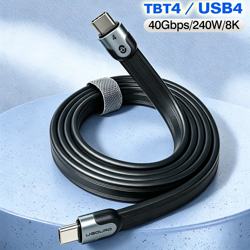 UGOURD Thunderbolt 4 USB4-kabel 40Gbps 240W PD3.1 Snel opladen USB-C naar USB-C-kabel 8K Hoge snelheid gegevensoverdrachtsnoer 0,15 m-1,5 m